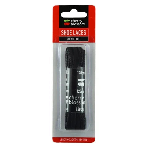 Cherry Blossom Round Lace Black 120cm