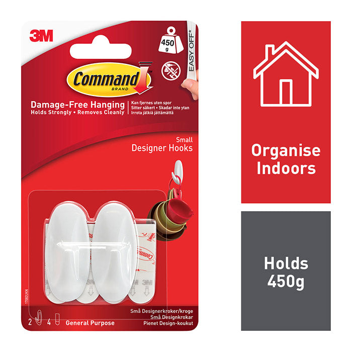 Command Designer Small Hooks 450g 2pk 17082