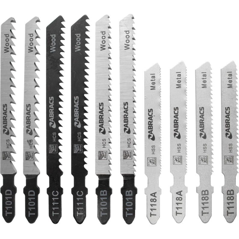 Abracs Jigsaw Blade For Wood & Metal Assorted Pack 10