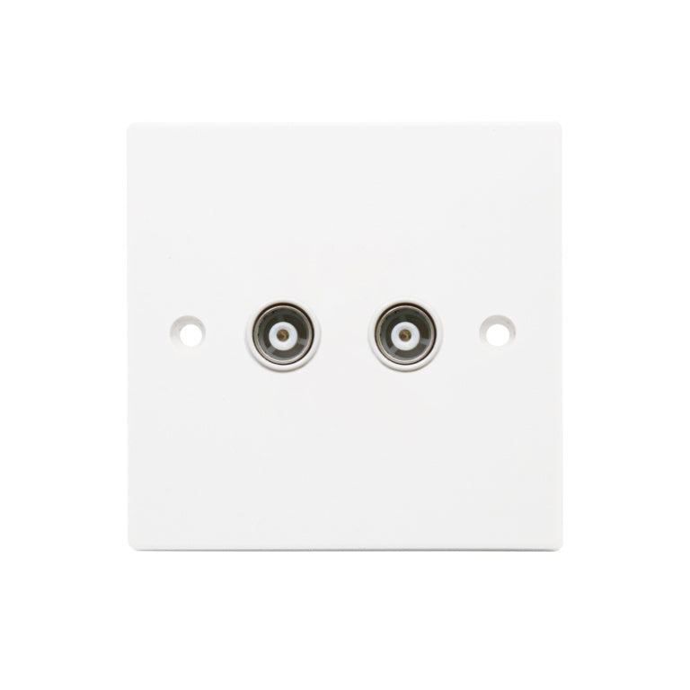 2 Gang TV Coax Aerial Socket