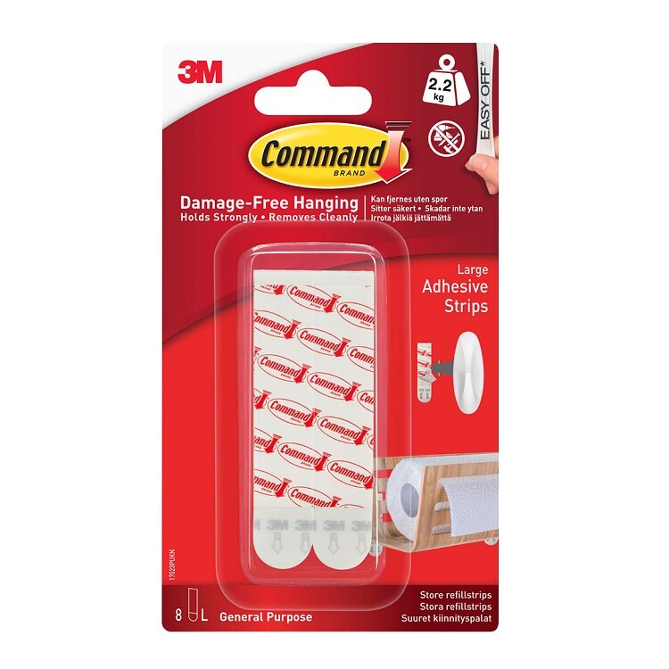 Command Large Mounting/Replacement Strips 17023P - 8pk