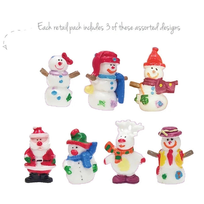 Festive Fun Plastic Cake Topper Picks & Gold Merry Christmas Motto BX301