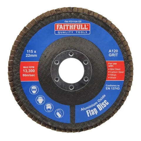 Aluminium Oxide Flap Disc 115 x 22mm