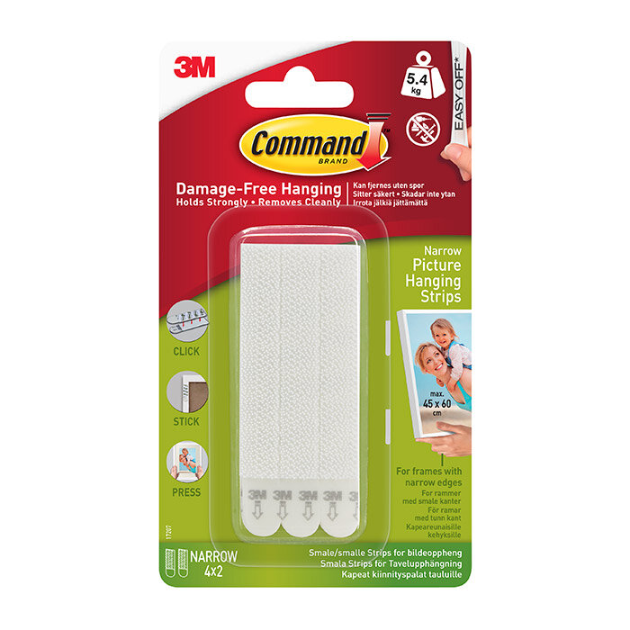 Command Narrow Picture Hanging Strips 17207 - 4pk