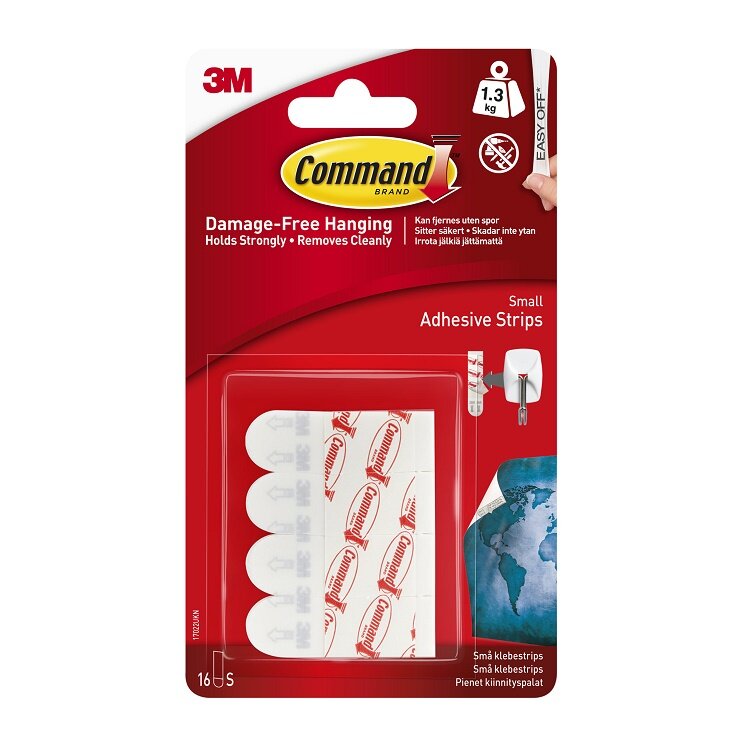 Command Small Adhesive and Refill Strips 17022N - 16pk