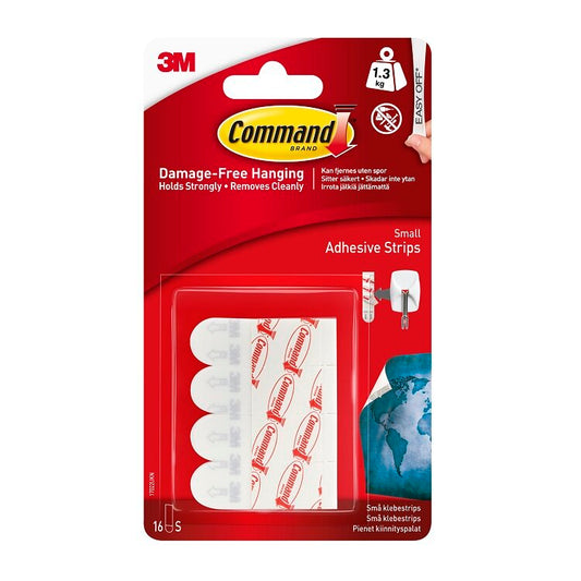 Command Small Adhesive and Refill Strips 17022N - 16pk