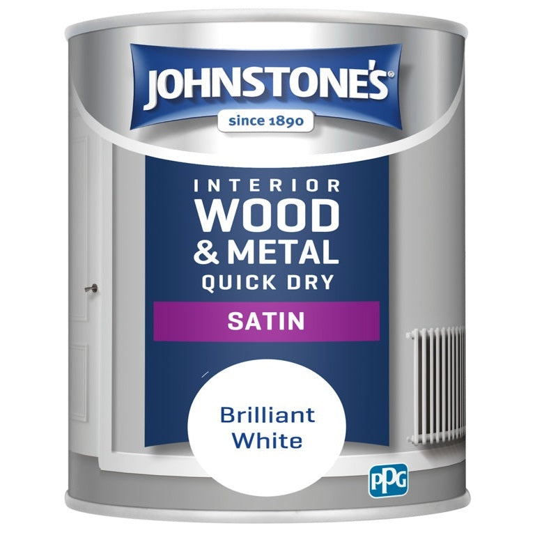 Johnstone's Quick Dry Satin - Brilliant White 1.25L