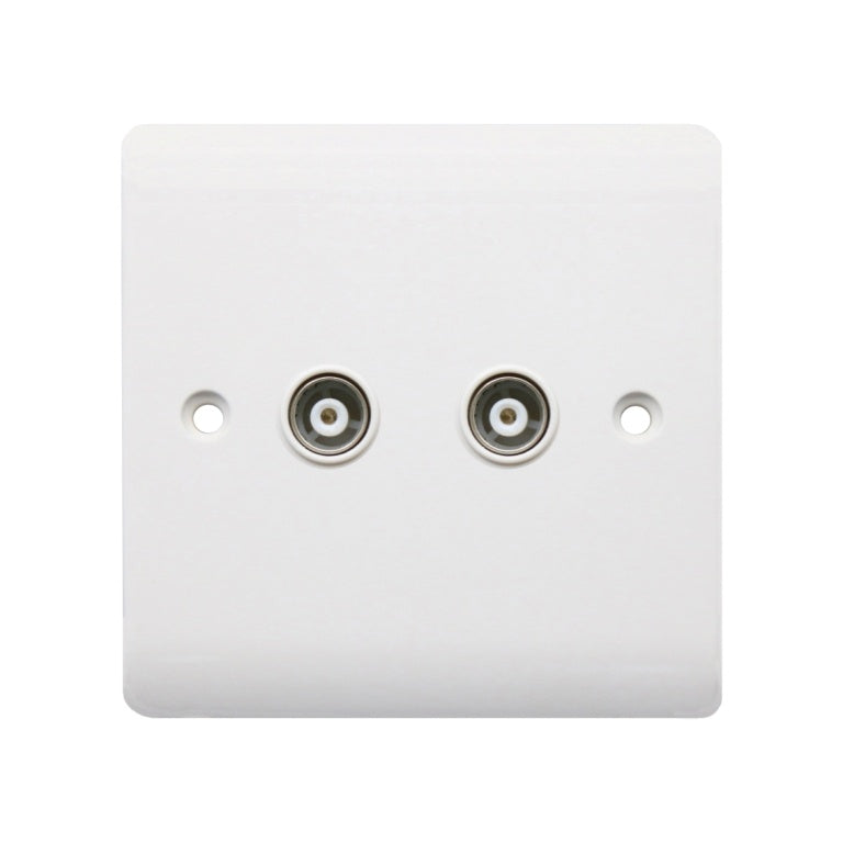 2 Gang TV Coax Aerial Socket