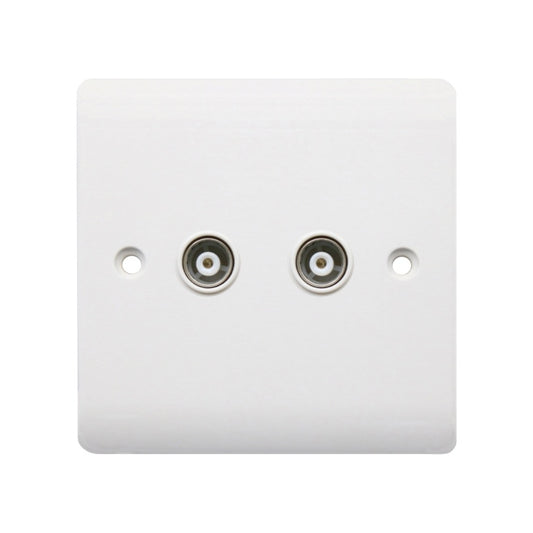 2 Gang TV Coax Aerial Socket