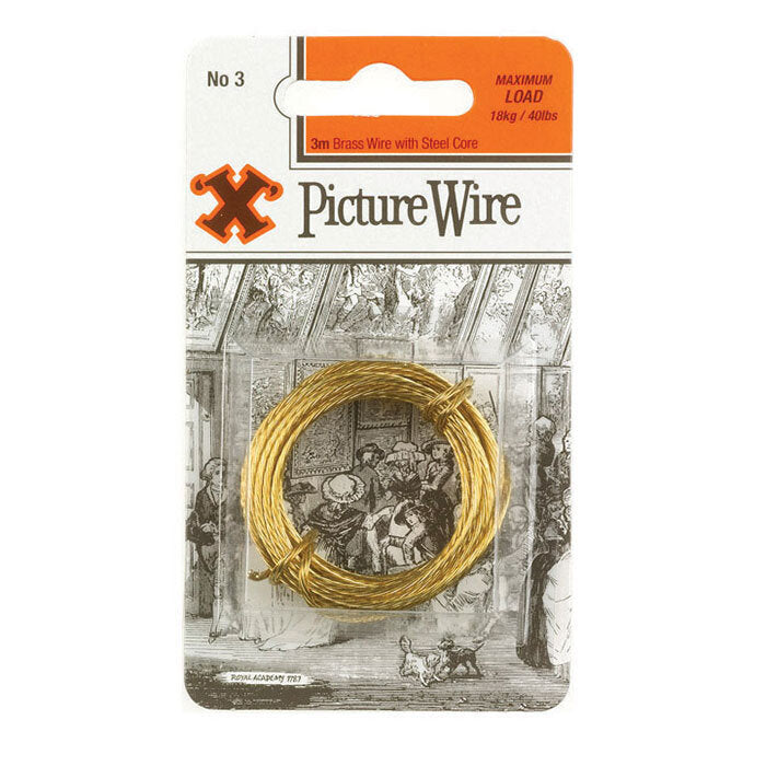 X Brass Picture Wire Solid Brass 3m