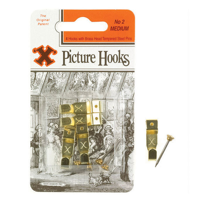 X Picture Hooks No.2 4 Pack