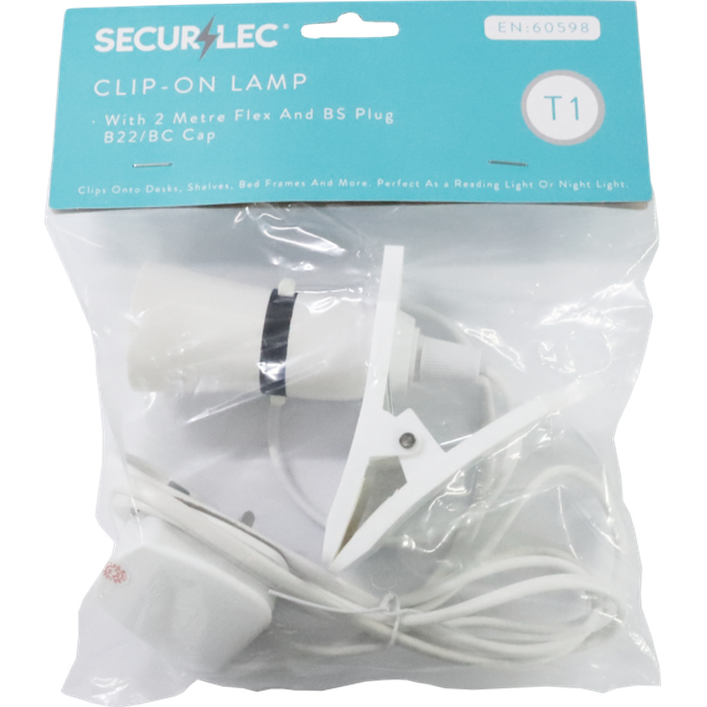 Clip on Lamp With 2m Flex & Plug