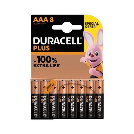 Duracell Plus Batteries AAA 8 Pack