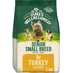 James Wellbeloved Senior Small Breed Dry Dog Food Turkey & Rice 1.5kg