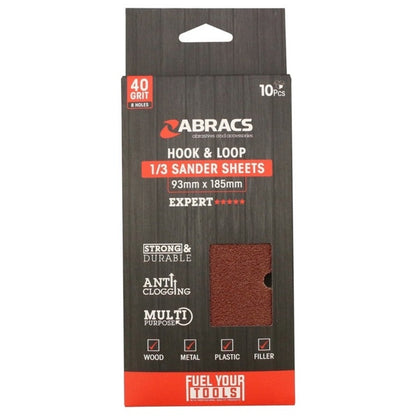 Abracs Orbital Hook & Loop Sander Sheets 93 x 185mm