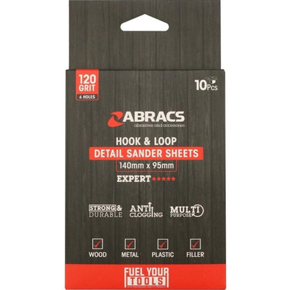 Abracs Detail Sanding Sheets Mix 95 x 145 Pack 10
