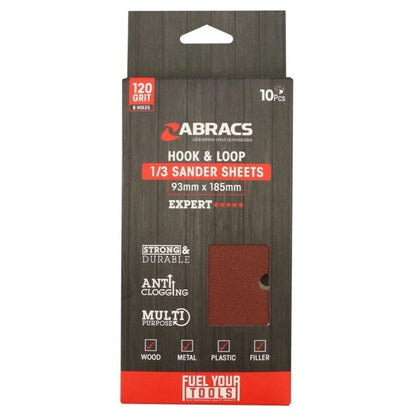 Abracs Orbital Hook & Loop Sander Sheets 93 x 185mm