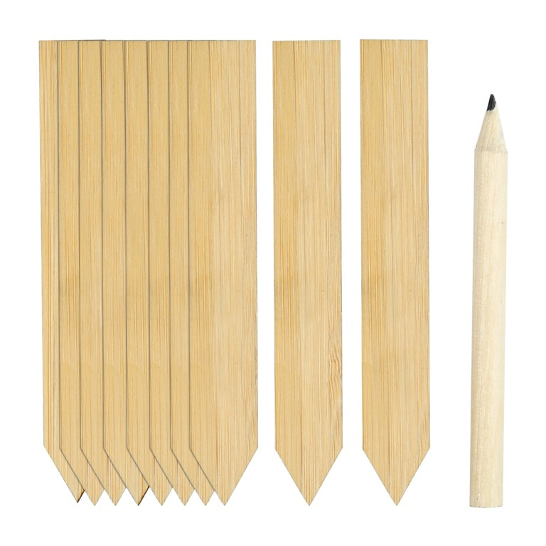 Ambassador Bamboo Plant Labels & Pencil 10 Piece 4"