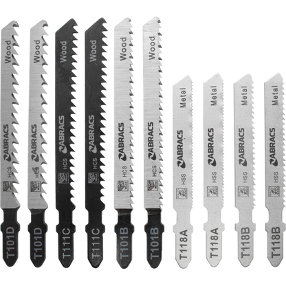 Abracs Jigsaw Blade For Wood & Metal Assorted Pack 10