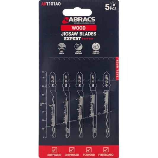 Abracs Jigsaw Blade For Wood Pack 5 ABT101AO