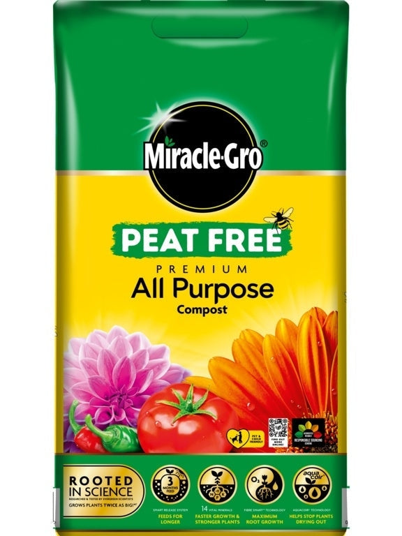 Miracle-Gro® Premium All Purpose Peat Free Compost 10L