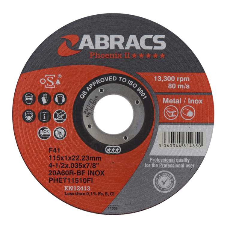 Abracs Phoenix II Extra Thin Cutting Disc 115mm x 22mm