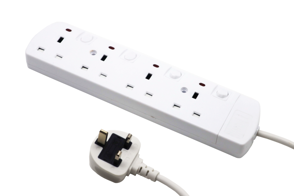 Securlec 4 Gang Extension Lead Individually Switched