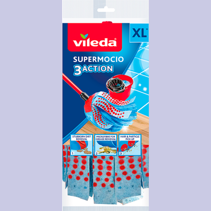 Vileda SuperMocio Mop Head & Handle + Free Extra Head