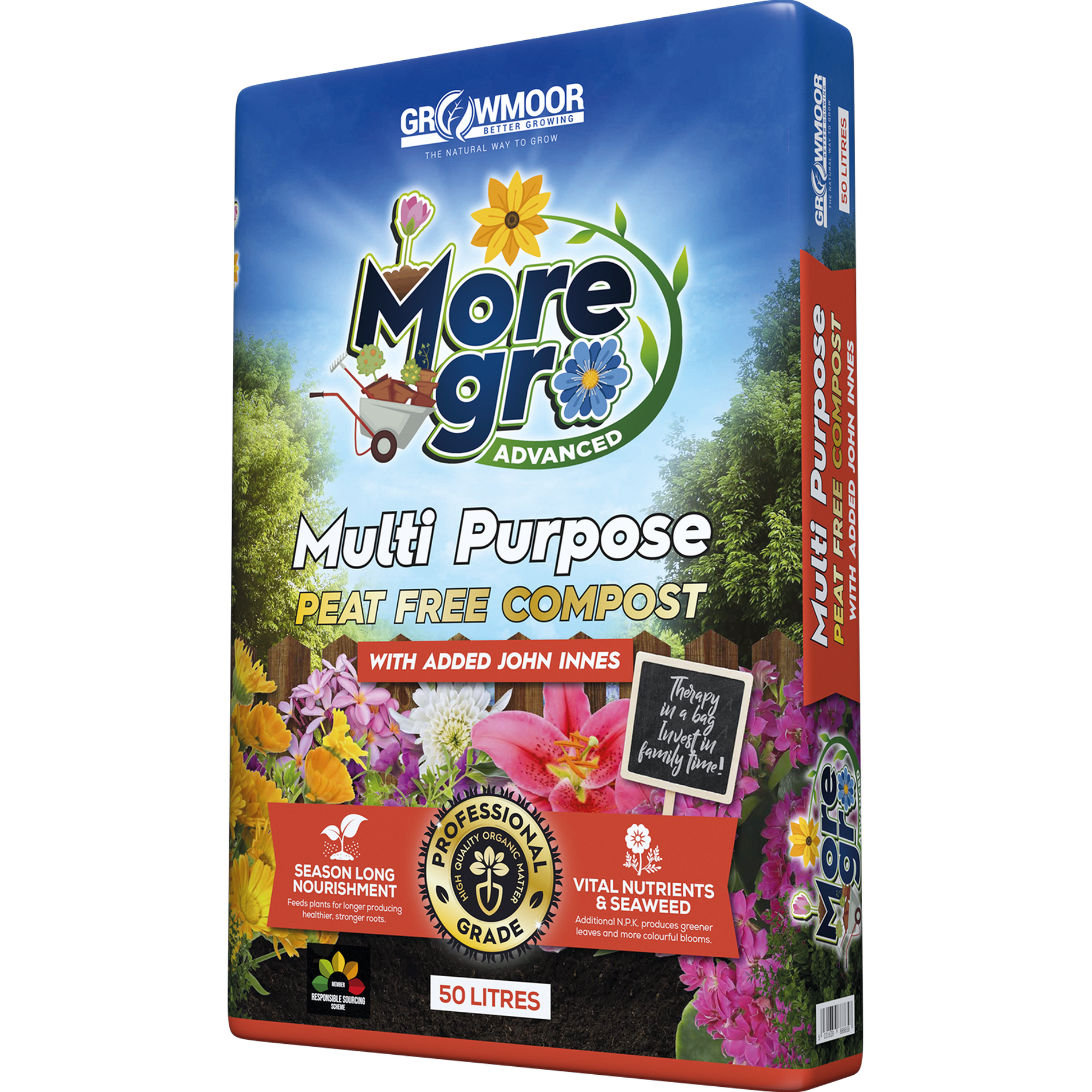Growmoor Moregro Advanced Peat Free Multi Purpose With Added John Innes Compost 50 Litres