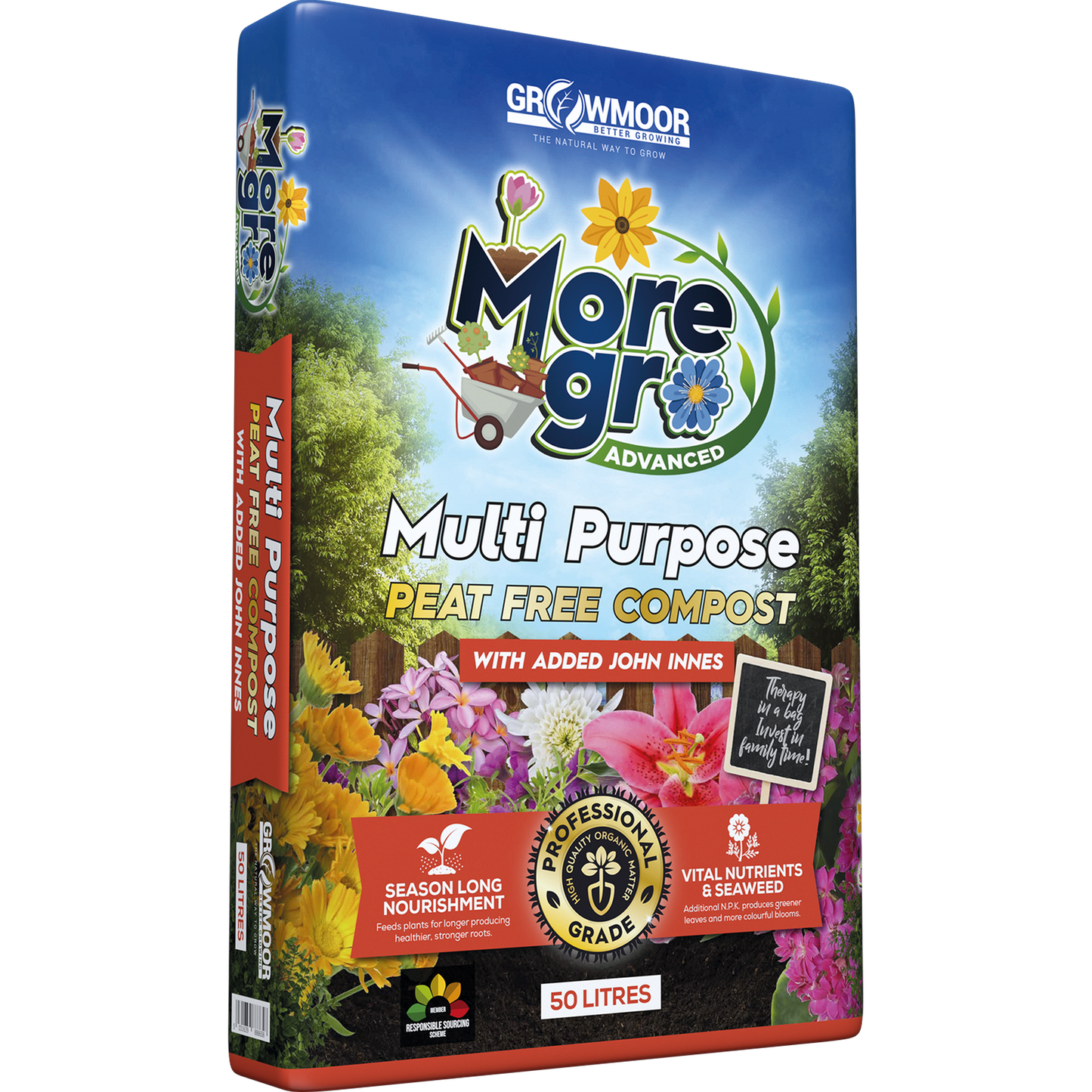 Growmoor Moregro Advanced Peat Free Multi Purpose With Added John Innes Compost 50 Litres