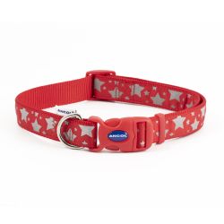Reflective Star Adjustable Collar Red