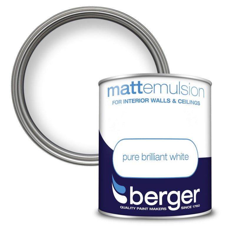 Berger Vinyl Matt Emulsion 1L Pure Brilliant White