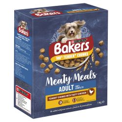 Bakers Meaty Meals Adult Chicken Dry Dog Food 1kg