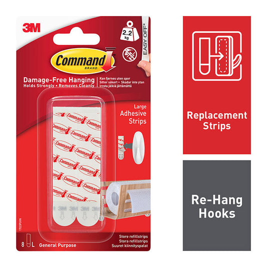 Command Large Mounting/Replacement Strips 17023P - 8pk