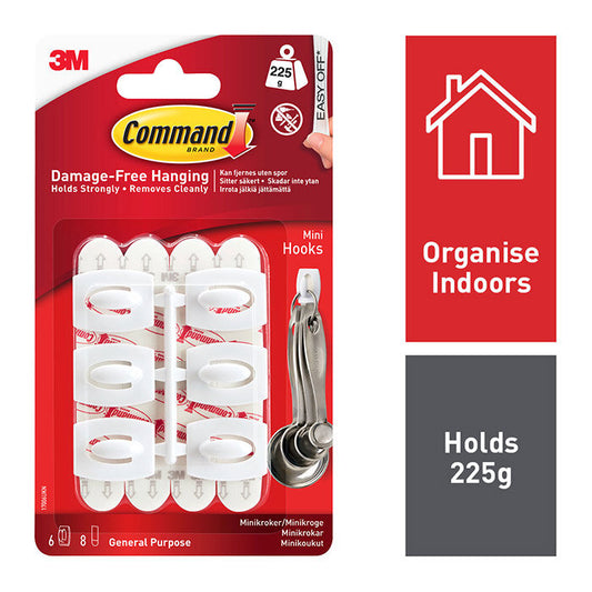 Command Mini Hooks 17006 - 6pk