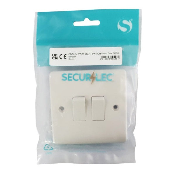 Securlec 2 Gang 2 Way Light Switch