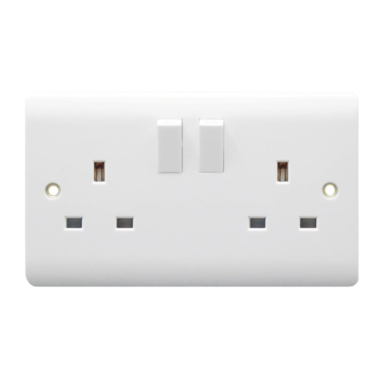 Securlec 2 Gang Switched Socket Double Pole 13A