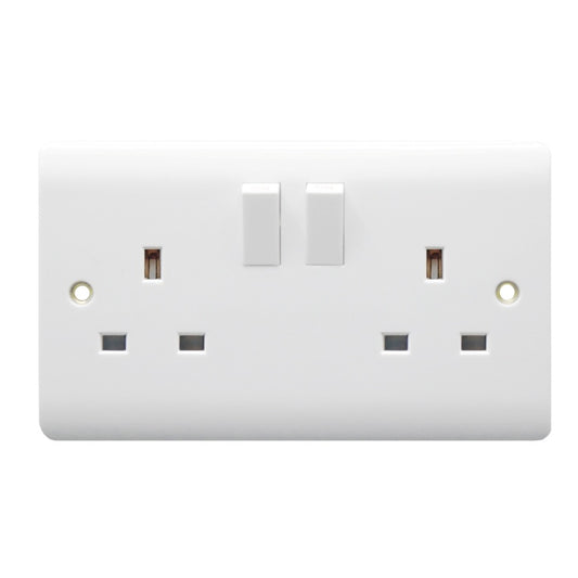 Securlec 2 Gang Switched Socket Double Pole 13A