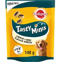 Pedigree Tasty Minis Dog Treats Cheesy Nibbles with Cheese and Beef