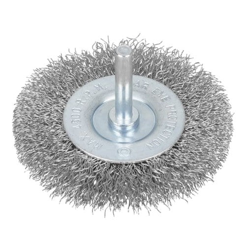 Flat Steel Wire Wheel Brush 75mm x 6mm Arbor