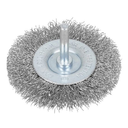 Flat Steel Wire Wheel Brush 75mm x 6mm Arbor