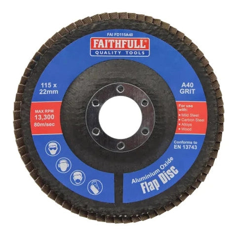 Aluminium Oxide Flap Disc 115 x 22mm