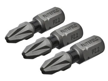 Pozi Impact Screwdriver Bits 3 Pack