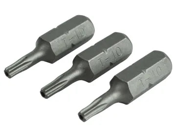 Security S2 Grade Steel Screwdriver Bits 25mm 3 Pack