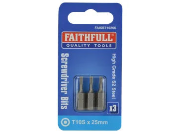 Security S2 Grade Steel Screwdriver Bits 25mm 3 Pack