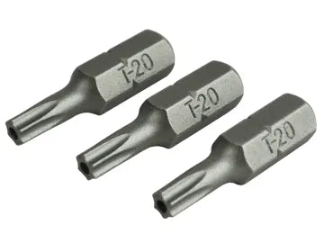 Security S2 Grade Steel Screwdriver Bits 25mm 3 Pack