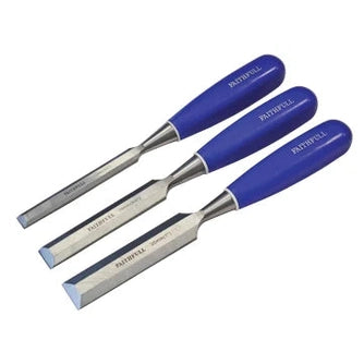 Bevel Edge Chisel Blue Grip Set, 3 Piece