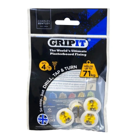 Yellow Plasterboard Fixings 15mm Pack 4