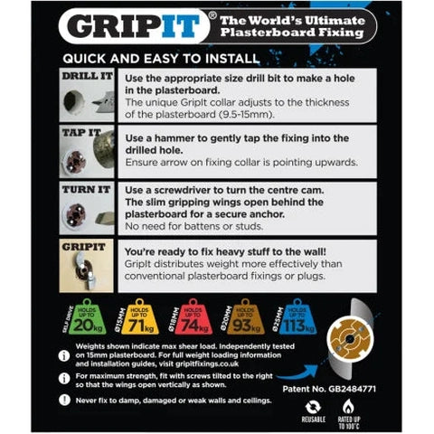 Brown Plasterboard Fixings 20mm Pack 8