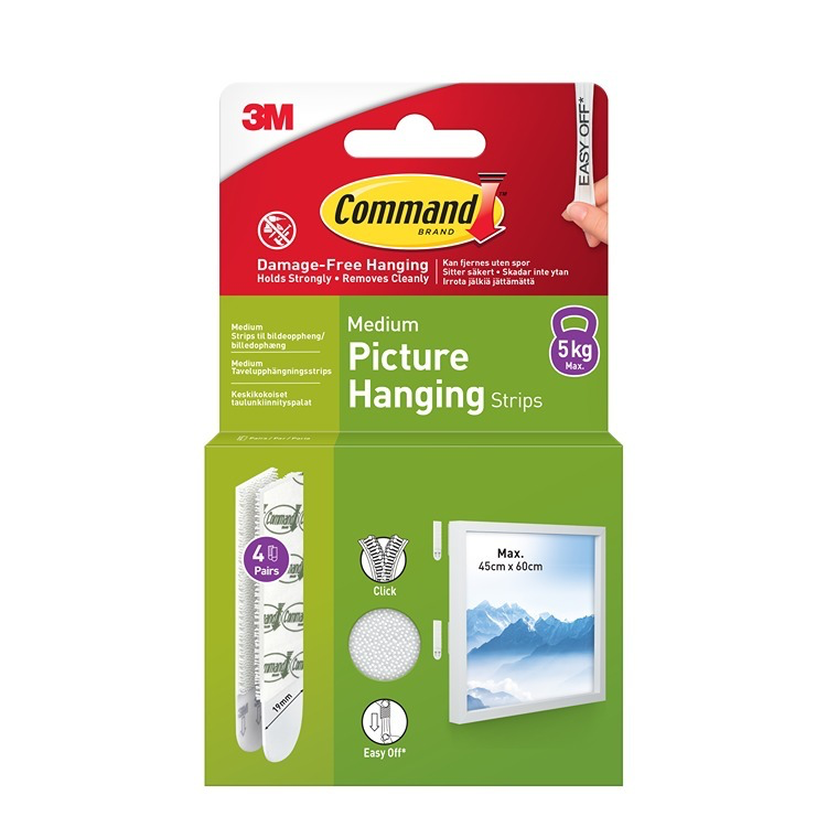 Command Medium Picture Hanging Strips 17204 - 5kg - 4pk